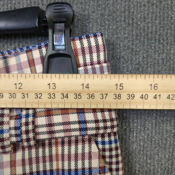 HM Wide Leg Pants Womens 8 Plaid Tie Belt High Rise Waist Pockets Office Career - Picture 6 of 14